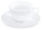 Wilmax - Tazze con piattini - Set da 6-240 ml - Tazze da caffè in porcellana - Bianco - Servizio da tavola per 6 persone - Set di tazze per caffè, tè, dessert - Servizio da caffè e tè