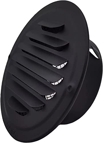 BZIHIZO Lüftungsgitter 150mm - Entlüftungshaube Lüftungsschlitze mit Insektenschutz Lüftungsauslass aus Edelstahl (150mm-schwarz)
