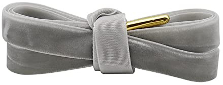 GIVBRO Lacci per scarpe in velluto da 160 cm con punte in metallo - Scarpe larghe piatte Lacci Nastri per scarpe Stivali Sneakers Accessori Grigio chiaro