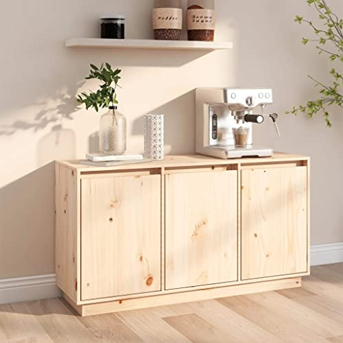 Puraday Sideboard Massivholz Kiefer Kommode Schmal Schubladenschrank Vintage 111x34x60 cm