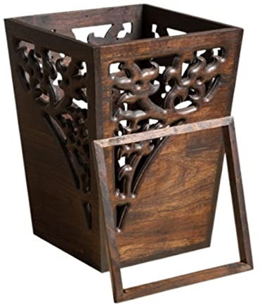 KYUSAR Cubo de Basura Papelera Bote De Basura De Madera Papelera Papelera Contenedor De Basura para Baños Salas De Polvo Oficinas En El Hogar Bote de Basura (Blue : BLU, Size : 23 * 30cm)