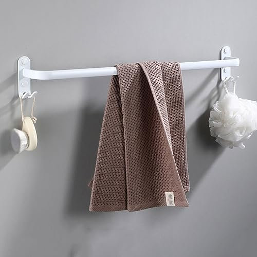 nvdsivee Porte-Serviettes Mural Barres Porte-Serviettes Multicouche avec Crochets Espace Aluminium Porte Serviette pour Salle de Bain, Cuisine d'hôtel, Style Contemporain (30 cm, Blanc, 1 Couche)