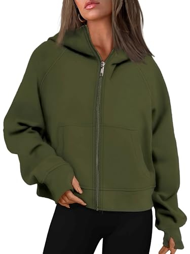 Timuspo Hoodie Damen Sweatjacke Kapuzenjacke Herbst Winter Sweatshirt Kapuzenpullover mit Kapuze Reißverschluss Mantel Zipper Pullover