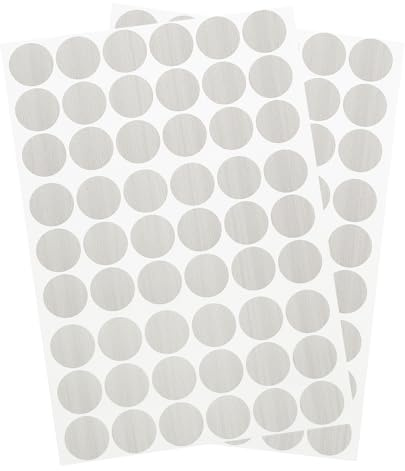 sourcing map 2 Sheets/108Pcs Screw Hole Stickers, 21mm/0.83inch PVC Self-Adhesive Screw Cover Sticker Dustproof Round Screw Covers Caps for Wooden Furniture Cabinet Shelve, Textured Grey