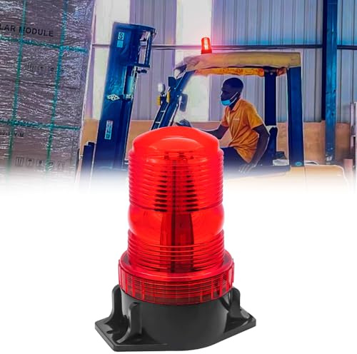 Biqing 1PC Luz de Baliza de Advertencia LED Rojo,30LED Luces de Advertencia Estroboscópicas 12V 24V Luz Rotativa de Advertencia Estroboscopica para Autobús escolar Tractor Excavadoras Camión