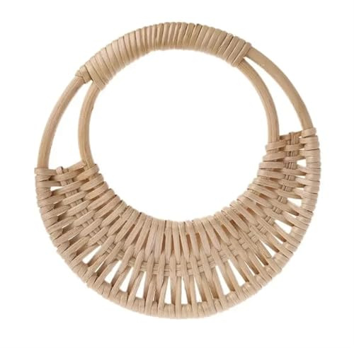 Manici Bamboo di Ricambio a Cerchio in Rattan Intrecciato per Borsa a Tracolla - Accessori Fai da Te