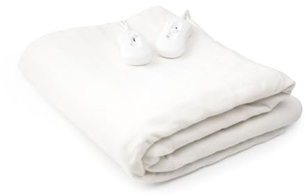 InnovaGoods Calientacamas Eléctrico Doble 60+60 W, Manta electrica Tipo cubrecolchón eléctrico, Manta Calefactor con 3 Niveles de Temperatura, Mantas para Cama Grosor Aprox. 0,5 cm. 140x160 cm.