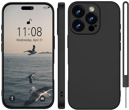 WXX für iPhone 16 Pro Hülle Silikon Case, Handyhülle für iPhone 16 Pro Dünn Slim mit Microfiber, Kratzfeste Rundumschutz Case Hülle für iPhone 16 Pro 6.3'' Matte Schwarz