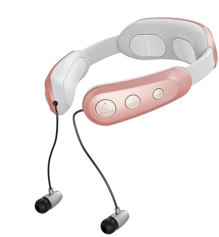 Massaggiatore per il collo senza fili, massaggiatore per rilassare il collo, con cuffie, sollievo dalla tensione del collo, versatile massaggiatore da viaggio per tessuti profondi per donne e uomini