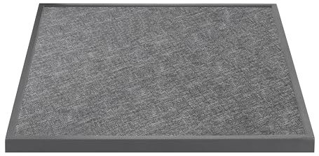 Mesa cuadrada de cristal templado con efecto mixto cepillado negro para exteriores, 700 mm, uso interior y exterior, borde gris, 38 x 700 x 700 mm, DZ873