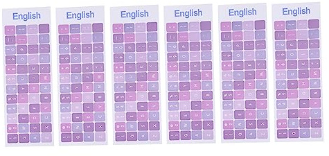 OSALADI 6pcs Keyboard Stickers Computer Laptop Stickers Aesthetic Keyboard Letters Pvc Material Scratch Resistant