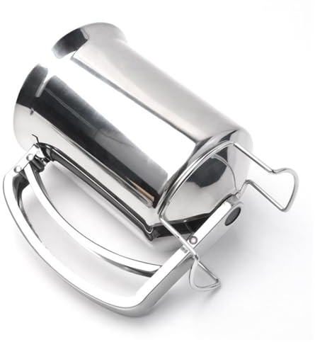 Butterspender - professioneller Aufkleberspender mit Deckel Edelstahl - 900 ml Trichterkuchenhersteller Maschine Küchenwerkzeuge und Deckel Silikon -Stecker -Auslasskuchen zum Backen von Cupcakes