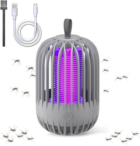 Mosquito Killer Lamp, Portable Mini Fly Killer Electric Bug Zapper, 360° UV Killing Lamp Portable USB Power 2 in 1 Zapper Night Light for Indoor Home Office (Works when USB is connected)