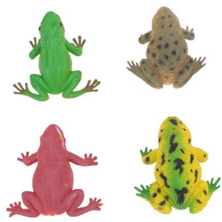 Toyvian 4stücke Spielzeug Frosch Quetschspielzeug Mit Geräuschfunktion Aus Kunststoff Lustige Scherzartikel Für Junge Mädchen Und Erwachsene Verschiedene Muster