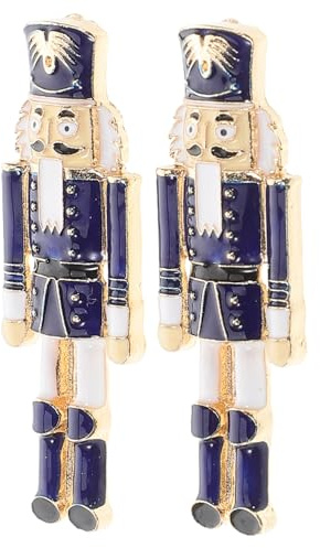Healeved Figurines Casse-noisette Bijoux Fêtes Noël Boucles Oreilles Vintage Accessoire Mode Mignon Cadeau Fille Unique