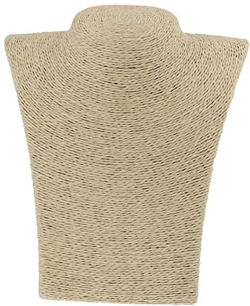 FRCOLOR Soporte para Exhibición de Collares Estilo Retrato en Cuerda de Paja y Espuma de Alta Densidad, Organizador Resistente para Joyas, Adecuado para Decoración y Obsequio en Navidad
