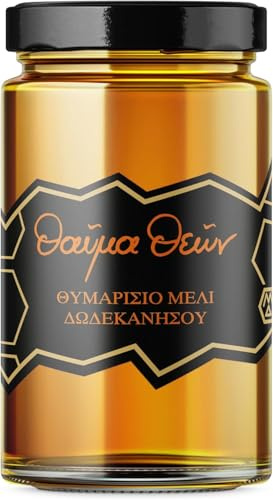 Melissokomiki Dodecanese Miel de Tomillo «Milagro de Dioses» 450g | Miel de tomillo 100% griega de Rodas, aroma intenso y sabor premium – cruda, natural y artesanal del Egeo