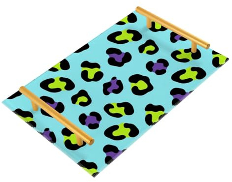 Bandeja decorativa con asas para servir bebidas, joyas, perfumes, fiestas, charolas para servir comida