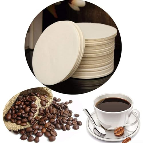 Papel de filtro de café redondo, 350 piezas de sabores ricos con pulpa de madera natural (marrón)