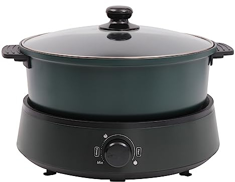 1350W Electric Hot Pot Cooker 4L Non-Stick Fondue Pots with Adjustable Temperature Separable Shabu Shabu Pot with Handles and Lid Multifunctional Electric Hotpot for Families, Kitchens, Restaurants