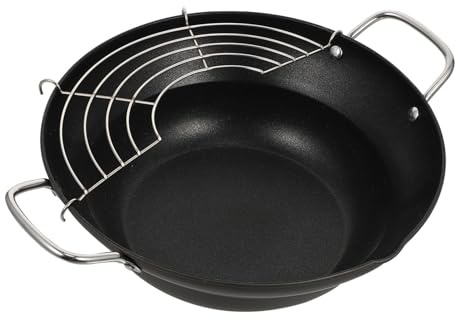 DECORNIJIA Padella Tempura Giapponese Antiaderente per Induzione Friggitrice Mini Profonda con Rivestimento Protettivo e Facile da Pulire per Cucina Domestica e Regalo