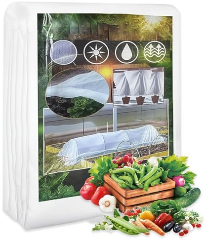 Tessuto Non Tessuto per Piante per Giardino, 2.5×10m Telo Antigelo per Piante Esterno, Protezione Invernale per Piante, Telo per Serra Riutilizzabile, Anti-Gelo, Traspirante