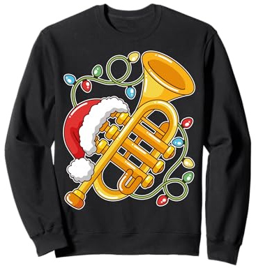 Weihnachtsmann Musik Design für Männer Jungen Weihnachten Trompete Festlich Sweatshirt