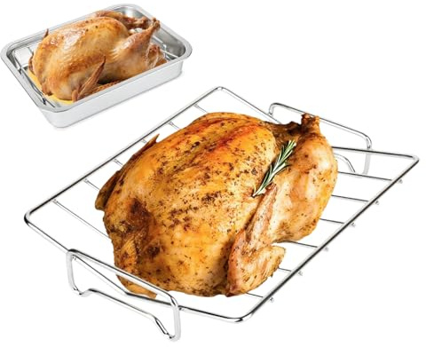 Befeixue Support De Rôtisserie | Accessoires De Gril Anti-Adhésif en Forme De V,Grille De Cuisson pour De Rôtisserie,pour Grillage Barbecue Cuisson Au Four Volaille Porc Poulet Viande Camping Cuisine