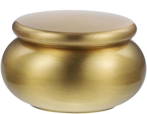 Artibetter Boîte à Cendres Funéraire en Métal Cuivre Urne Miniature Scellée Pot Rond de Rangement Petite Urne Étanche pour Conservation Cendres et Objets Précieux Compacte