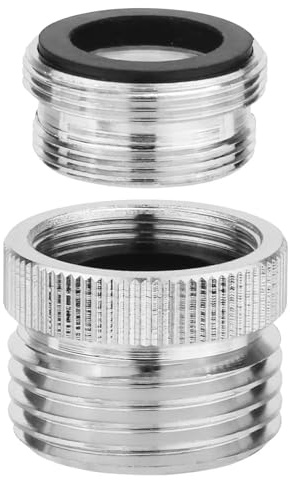 Paquete de 2 prácticos adaptadores de manguera para grifo con aireador, rosca de 3/4 pulgadas, acabado cromado, conveniente para cocina, baño, fregadero, adaptador de grifo a manguera