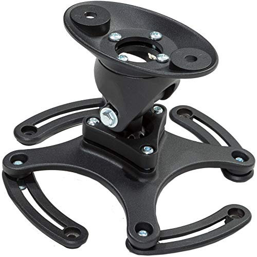TecTake Support Plafond Universel pour vidéo projecteur Beamer LCD 30kg TV -diverses Couleurs au Choix- (Noir | No. 401799)