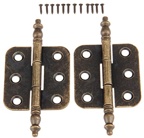 2Pcs 35x70mm Connecteurs Antique Bronze Couronne 6 Trous Charnières pour Boîte En Bois Vintage Boîte à Outils Armoire