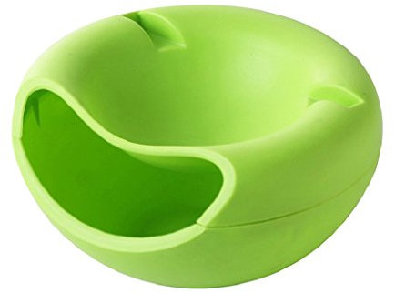 rukauf - Ciotola per spuntini, noci, semi con supporto per cellulare, colore: Verde