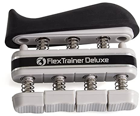 AFH Webshop Flex Trainer Deluxe | Handtrainer Fingertrainer | Handtrainingsgerät | Fingertrainingsgerät | Widerstand: sehr-leicht | hell-grau