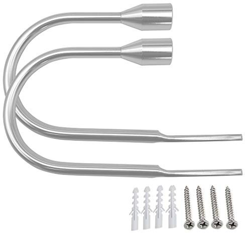 MZMing 2 Pack Chrome Curtain Holdbacks Tieback Hooks Decorative Curtain Tie Back Hooks for Curtains Holder Metal Tie Backs Hook Back