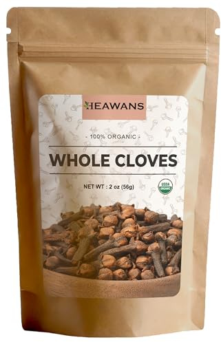 Heawans Hand Picked Premium Grade Organic Whole Cloves 2 oz