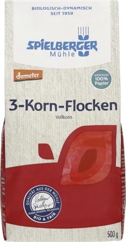 Spielberger Bio 3-Korn-Flocken, Demeter, 2 x 500 g