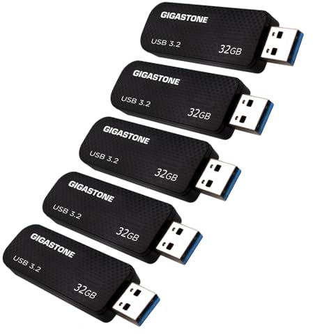 GIGASTONE 32GB 5-Pack Z30 USB 3.2 Gen 1 Flash Drive, Capless Retractable Design Pen Drive, Reliable Performance & Durable, USB 2.0 / USB 3.0 / USB 3.1 Interface Compatible