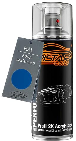 TRISTARcolor RAL 5002 Ultramarinblau seidenmatt 2K Acryl Spraydose Sprühdose Spritzlack Sprühlack 400 ml schnelltrocknend