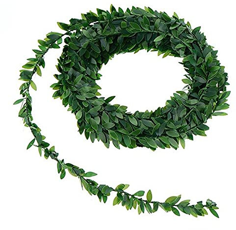 7.5 M 295 inch Garland Foliage Green Leaves Artificial Wreath Fake Vine for Wedding Party Wall Crafts Home Decor (Green)