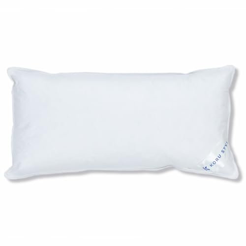 Koru Style Superior Kopfkissen 40x80 Daunen – 80% Federn / 20% Daunen - Daunenkissen 40x80 – bis 60 Grad waschbar - Federkissen - Füllgewicht 600g – Federkissen 40 x 80 cm – Härtegrad: medium