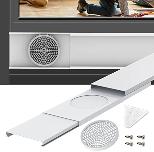 GCGOODS Portable Air Conditioner Window Seal Plates Kit for 5.9 Inch Diameter Portable AC Exhaust Hose, Adjustable Window Vent Kit with Plastic Guard, Universal Sealing Panels for Sliding Windows