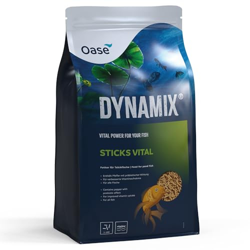 OASE Dynamix Sticks Vital 20 L, Fischfutter, Teichfischfutter, Alleinfutter, Reichhaltige Teichsticks mit Vitaminen und Mineralstoffen, gleichmäßiges Wachstum, schillernde Farben