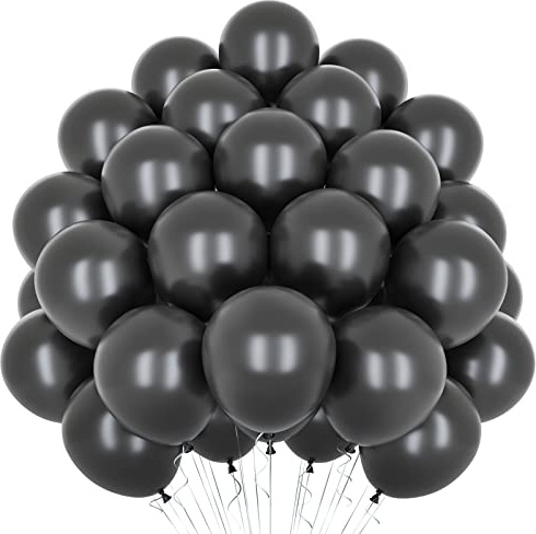 Metallic Black Luftballons, 50 Stück 12 Zoll Schwarze Ballons, Glänzende Latexballons, Dicker Chrom Metallic Ballon Für Schwarzen Geburtstagsfeier Ballon Hochzeit Verlobung Babyparty Fiesta Dekoration