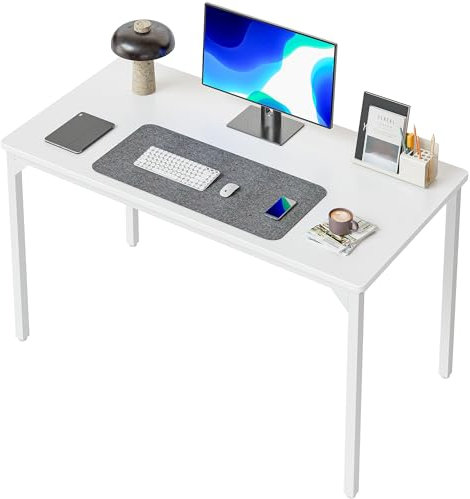 CubiCubi Schreibtisch Klein, 120 x 48 x 75 cm, computertisch PC Tisch, Heimbüro Schreibtisch, Küchentisch, Industriedesign für Zuhause, Büro, Arbeitszimmer, Schreiben, Weiß