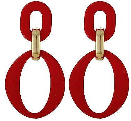 SIXDUTON Neon Ohrringe Damen Statement Ohrringe Bunt Ovale Creolen | Groß Acryl Ohrringe 80er Jahre Modisch 90er Ohrringe Modeschmuck Geschenk für Party Kostümzubehör Karneval Mottoparty