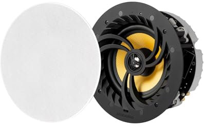 LITHEAUDIO All-In-One Wireless 6.5” Wi-Fi V2 Ceiling Speaker (06600), 60W RMS, Amplifier Built-In, Multi-Room Audio, Airplay 2, Chromecast, Audio for Kitchens, Living Rooms & Open Plan Living