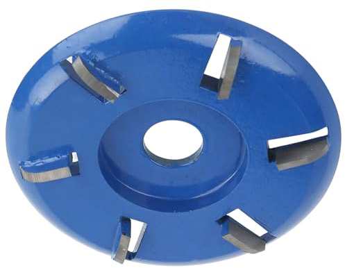 Yctze 6-Zähne-Holzschnitzscheibe aus Stahl, Fräser, Holzbearbeitungswerkzeug, Winkelschleifer-Zubehör für Gartengeräte, 125 Mm Durchmesser, Ideal Zum Holzschneiden (gebogene