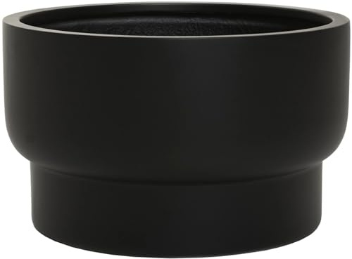 VIVANNO Pflanzkübel Pflanzentopf Fiberglas LIVELLI 28x47 cm Schwarz Matt