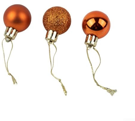 Lot de 24 boules de Noël en plastique de 3 cm pour décoration de sapin de Noël (bronze)